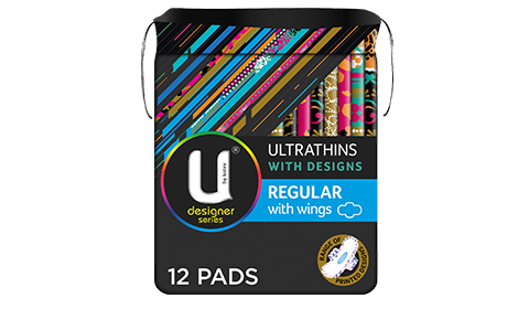 U by Kotex Designer Series Regular Ultrathin Pads with Wings